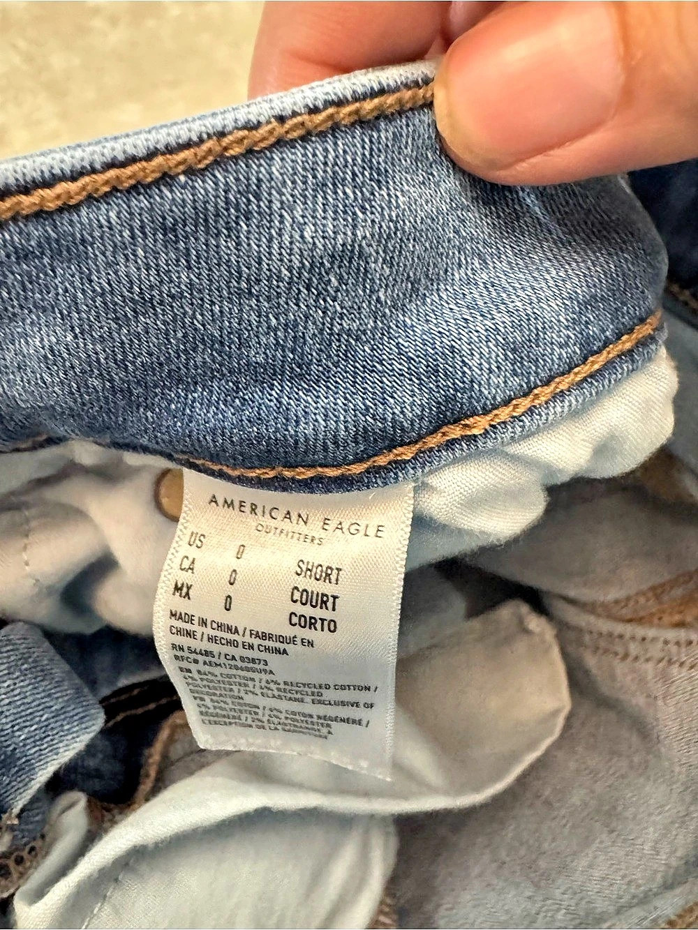 American Eagle AE Super High-Waisted Flare Jean Bootcut Blue 0 Short - Picture 7 of 7